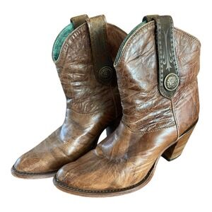 Corral Booties Womens 6.5 Brown Rustic Leather Western Ankle Boots‎